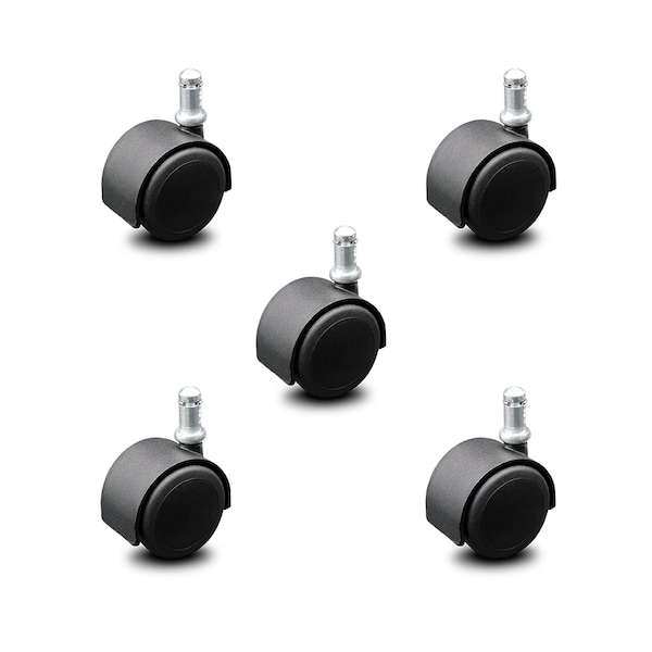 Service Caster 2 Inch Flat Black Hooded Urethane Twin Wheel Grip Ring Chair Casters SCC, 5PK SCC-GR02S50D-NYU-FB-716X78-5 - main